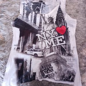 Super soft tank top NY news paper print size M